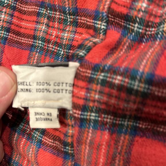 VTG 80s Express French Country Green Jacket Plaid Accent Latch Hook Small - Picture 10 of 11